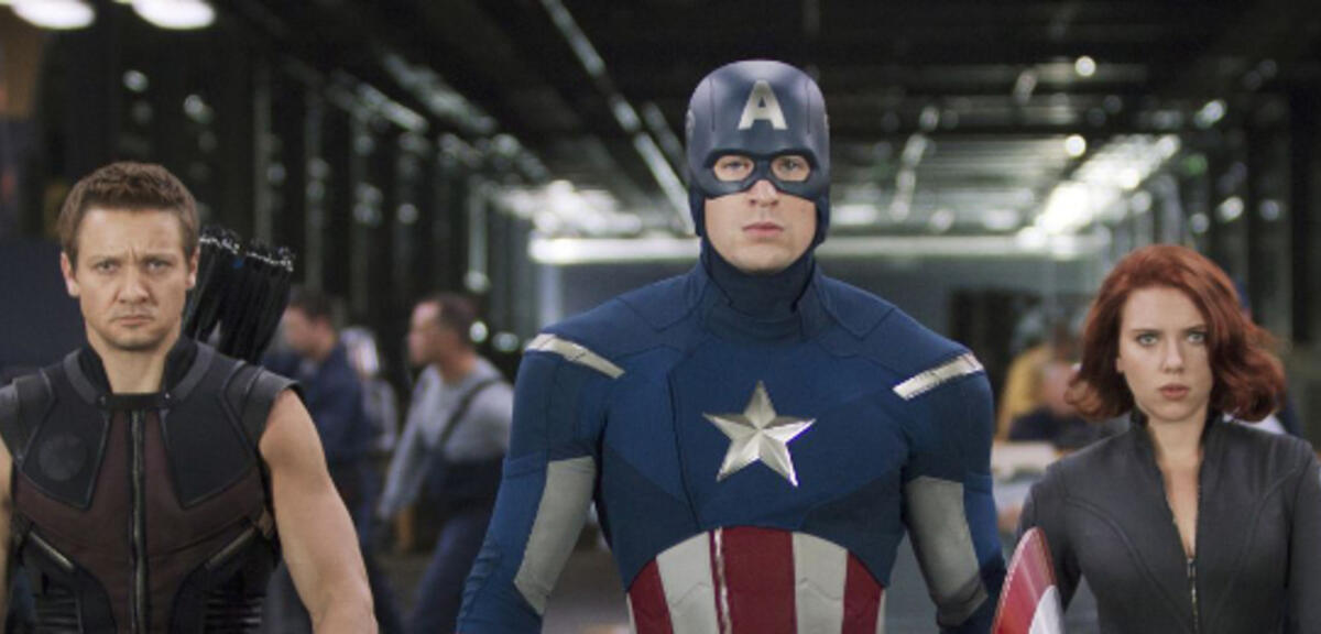Drei Rächer unterwegs. Szene aus The Avengers