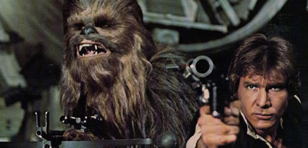 Chewbacca und Han Solo trotzen der Gefahr