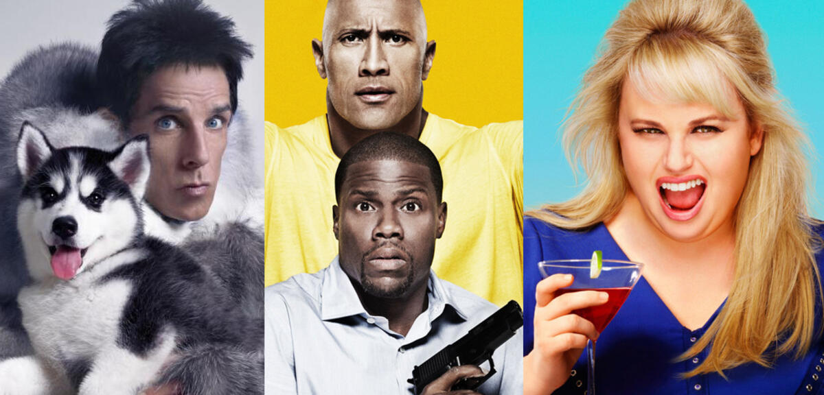 Teaserposter zu den Komödien Zoolander 2, Central Intelligence und How to be Single