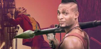 Bild zu:  Joaquin Phoenix als Joker (links) und Michael Mando Als Vaas Montenegro (rechts)