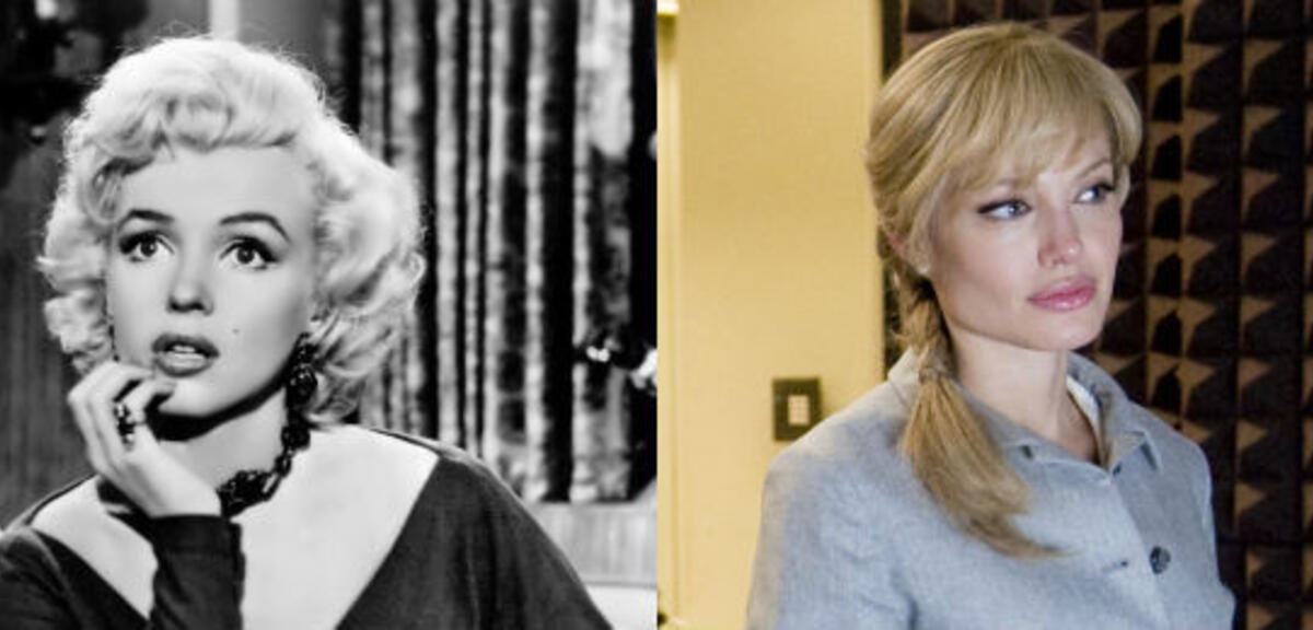 Marilyn Monroe in Blondinen bevorzugt (l), Angelina Jolie in Salt (r)