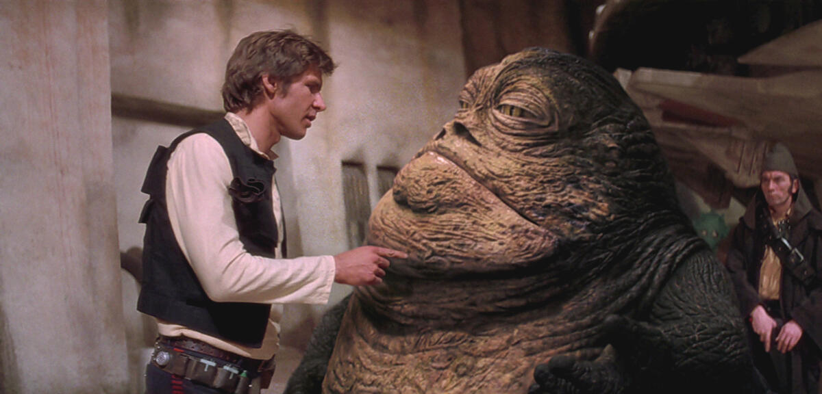 (Alter) Han Solo und Jabba im nachbearbeiteten Krieg der Sterne