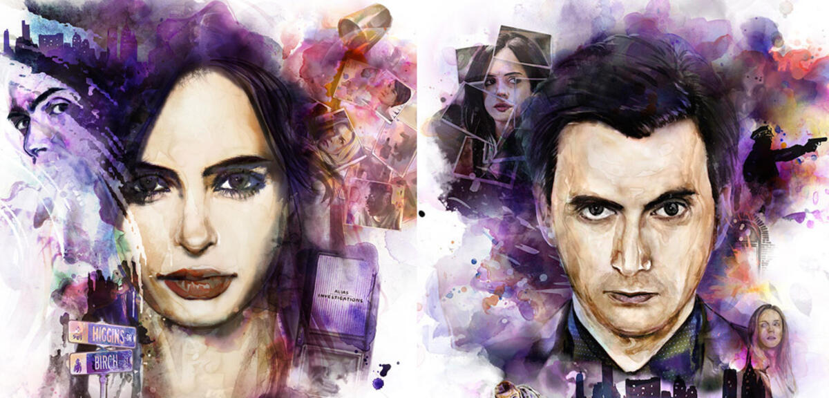 Krysten Ritter und David Tennant in Marvel's Jessica Jones