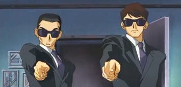 Bild zu:  Skurrile Situation: Kaiba wird bei Yu-Gi-Oh! von Fingerpistolen bedroht.