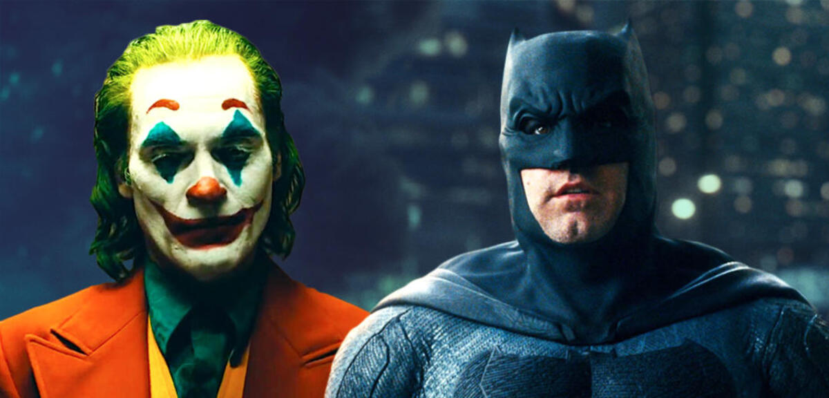 Joaquin Phoenix in Joker und Ben Affleck als Batman in Justice League