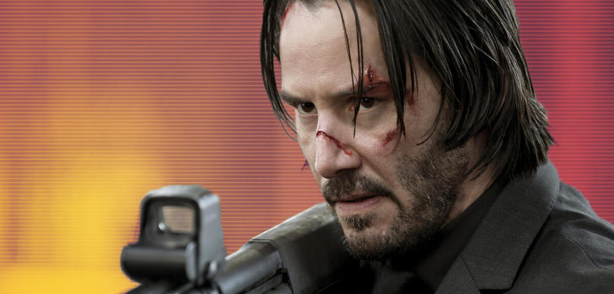 Keanu Reeves als John Wick, mit Bart