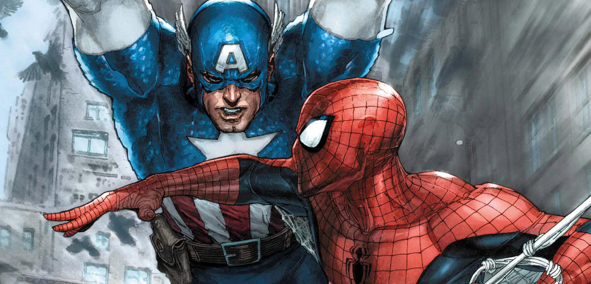 Captain America im Clinch mit Spider-Man