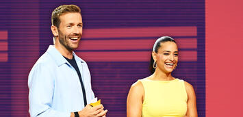 Bild zu:  Moderatoren-Duo Amira Aly und Christian Düren suchen bei ProSieben Deutschlands dümmsten Promi.