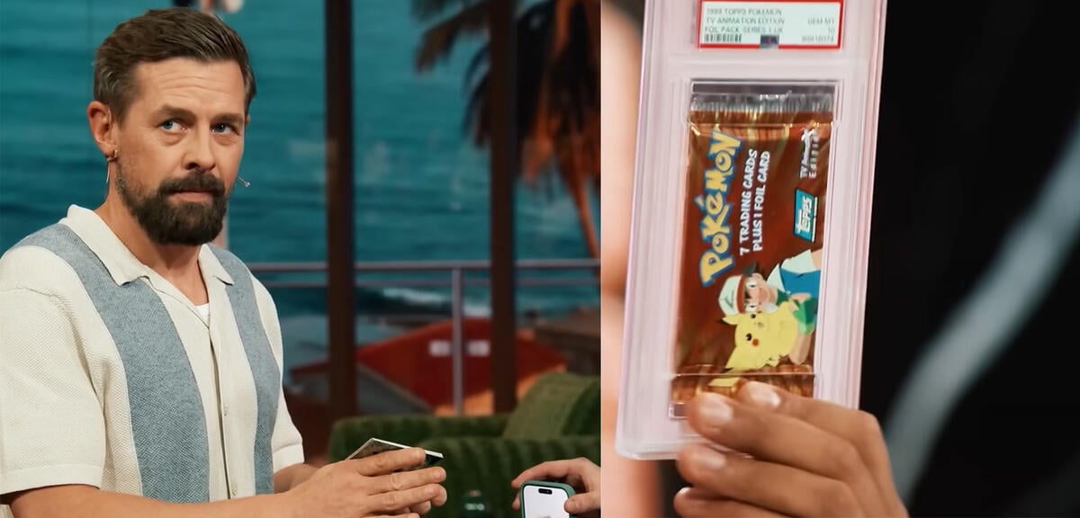 Klaas Heufer-Umlauf zerstört durch sein Unwissen ein teures Pokemon-Booster.